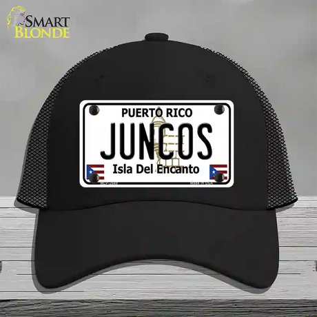 Juncos Puerto Rico Novelty License Plate Hat Mesh / Black