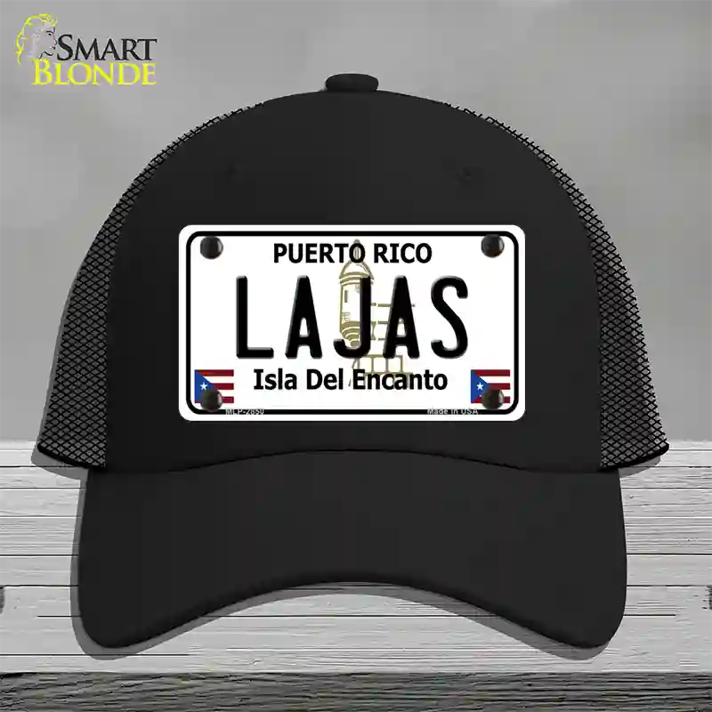 Lajas Puerto Rico Novelty License Plate Hat Mesh / Black