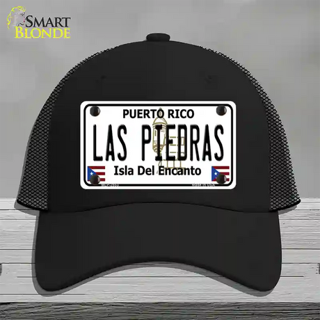 Las Piedras Puerto Rico Novelty License Plate Hat Mesh / Black