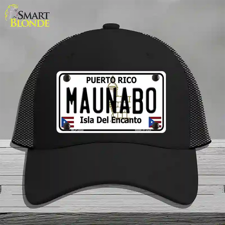 Maunabo Puerto Rico Novelty License Plate Hat Mesh / Black