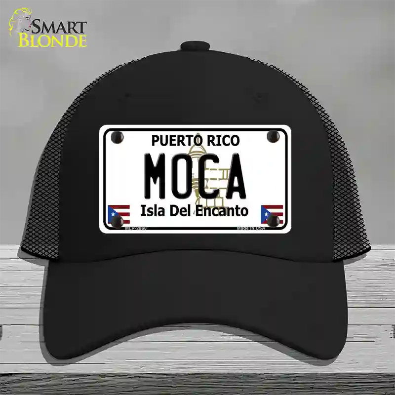 Moca Puerto Rico Novelty License Plate Hat Mesh / Black