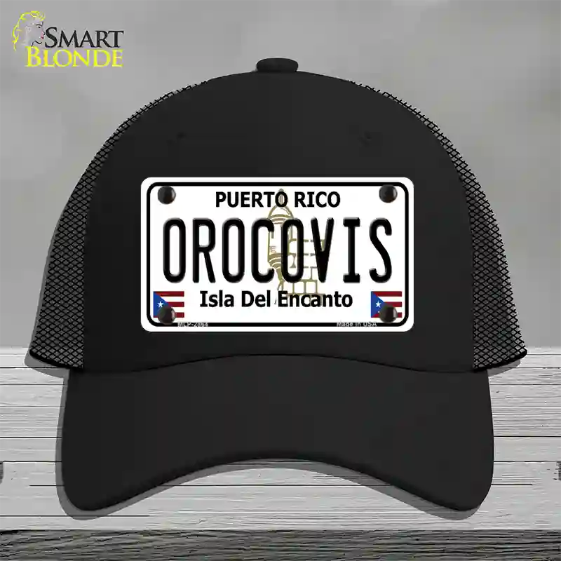 Orocovis Puerto Rico Novelty License Plate Hat Mesh / Black