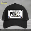 Ponce Puerto Rico Novelty License Plate Hat Mesh / Black