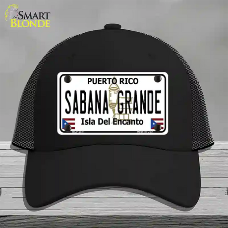 Sabana Grande Puerto Rico Novelty License Plate Hat Mesh / Black