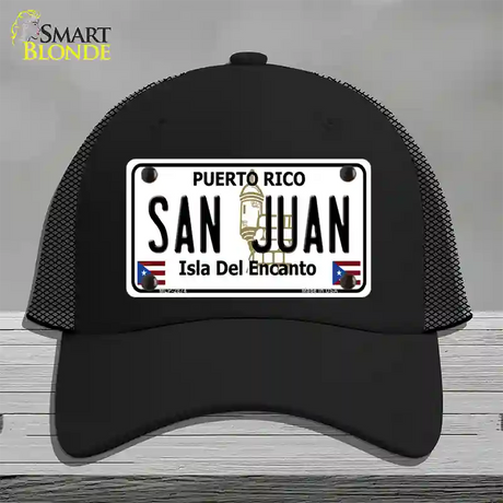 San Juan Puerto Rico Novelty License Plate Hat Mesh / Black