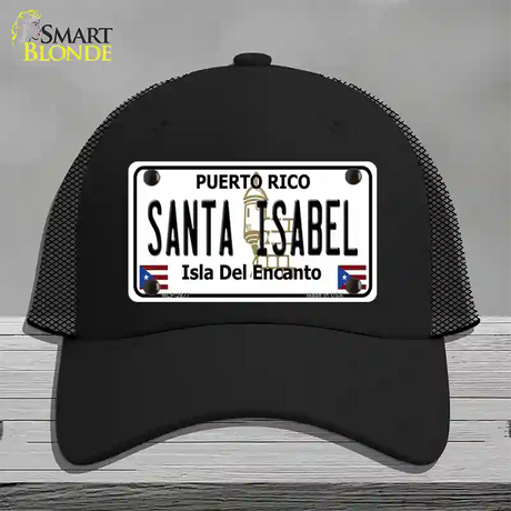 Santa Isabel Puerto Rico Novelty License Plate Hat Mesh / Black