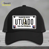 Utuado Puerto Rico Novelty License Plate Hat Mesh / Black