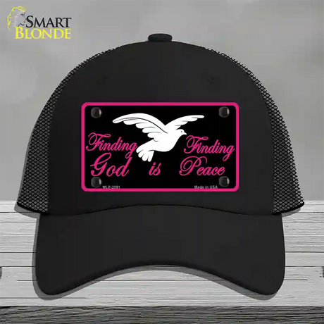 Finding God Finding Peace Black Novelty License Plate Hat Mesh / Black