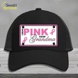 Pink For Grandma Novelty License Plate Hat Mesh / Black