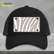 Tan White Zebra Novelty License Plate Hat Mesh / Black