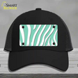 Mint White Zebra Novelty License Plate Hat Mesh / Black