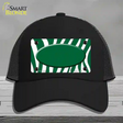 Green White Zebra Green Center Oval Novelty License Plate Hat Mesh / Black