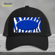 Blue White Zebra Blue Center Oval Novelty License Plate Hat Mesh / Black