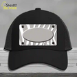 Grey White Zebra Grey Center Oval Novelty License Plate Hat Mesh / Black