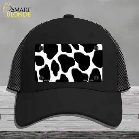 Black White Giraffe Novelty License Plate Hat Mesh / Black