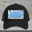 Light Blue White Zebra Light Blue Center Oval Novelty License Plate Hat Mesh / Black