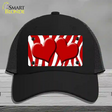 Red White Zebra Red Centered Hearts Novelty License Plate Hat Mesh / Black