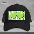 Lime Green White Zebra Lime Green Centered Hearts Novelty License Plate Hat Mesh / Black