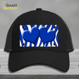 Blue White Zebra Blue Centered Hearts Novelty License Plate Hat Mesh / Black