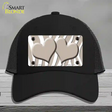 Tan White Zebra Tan Centered Hearts Novelty License Plate Hat Mesh / Black