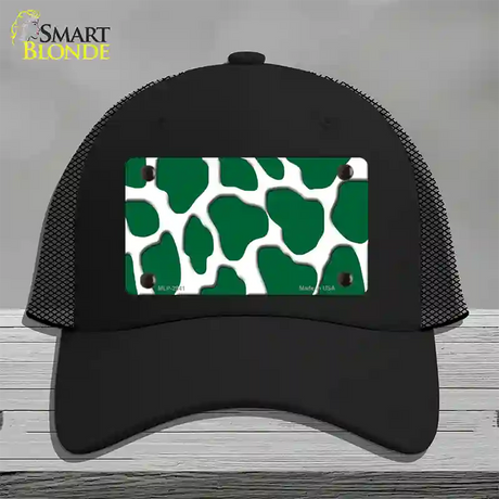 Green White Giraffe Novelty License Plate Hat Mesh / Black