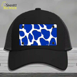 Blue White Giraffe Novelty License Plate Hat Mesh / Black