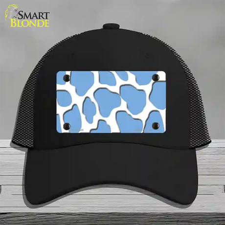 Light Blue White Giraffe Novelty License Plate Hat Mesh / Black