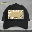 Gold White Giraffe Gold Center Oval Novelty License Plate Hat Mesh / Black