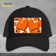 Orange White Giraffe Orange Centered Hearts Novelty License Plate Hat Mesh / Black