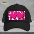 Pink White Giraffe Pink Centered Hearts Novelty License Plate Hat Mesh / Black