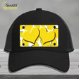 Yellow White Giraffe Yellow Centered Hearts Novelty License Plate Hat Mesh / Black