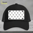 Grey White Polka Dot Novelty License Plate Hat Mesh / Black