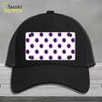 Purple White Polka Dot Novelty License Plate Hat Mesh / Black