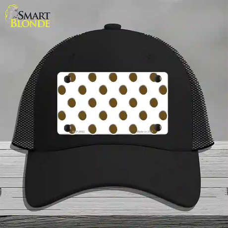 Brown White Polka Dot Novelty License Plate Hat Mesh / Black