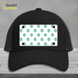 Mint White Polka Dot Novelty License Plate Hat Mesh / Black