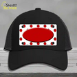 Red White Polka Dot Red Center Oval Novelty License Plate Hat Mesh / Black