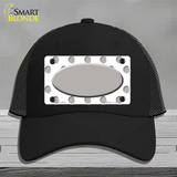 Grey White Polka Dot Grey Center Oval Novelty License Plate Hat Mesh / Black