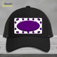 Purple White Polka Dot Purple Center Oval Novelty License Plate Hat Mesh / Black