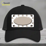 Tan White Polka Dot Tan Center Oval Novelty License Plate Hat Mesh / Black