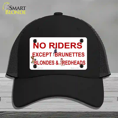 No Riders Except Novelty License Plate Hat Mesh / Black