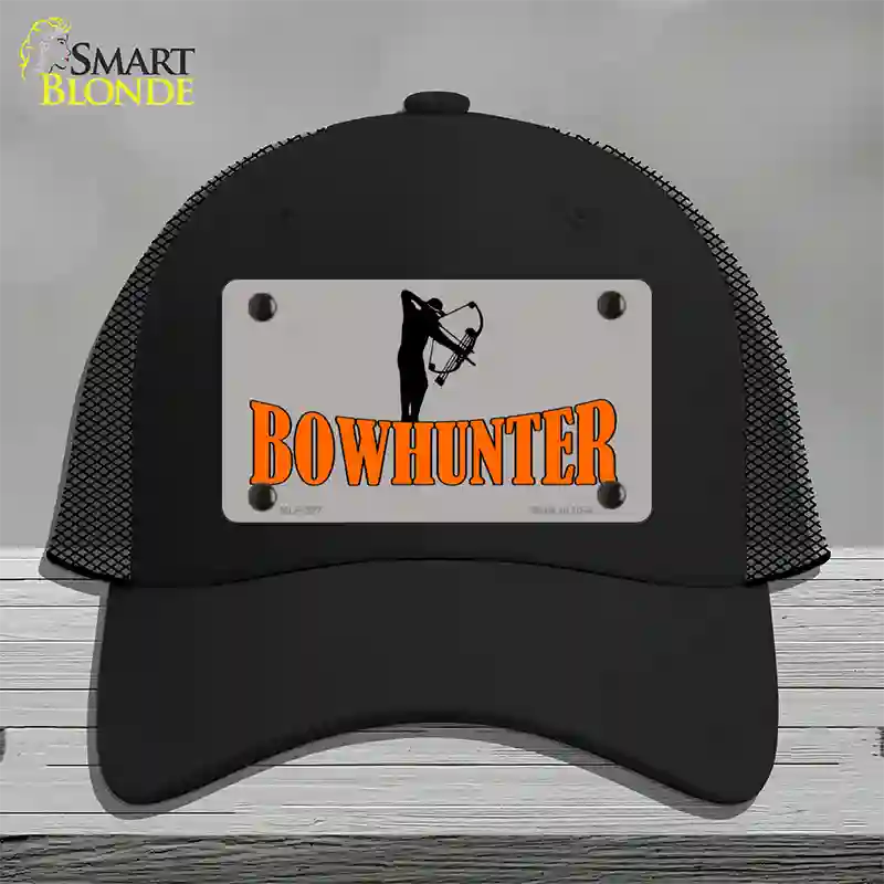 Bow Hunter Novelty License Plate Hat Mesh / Black