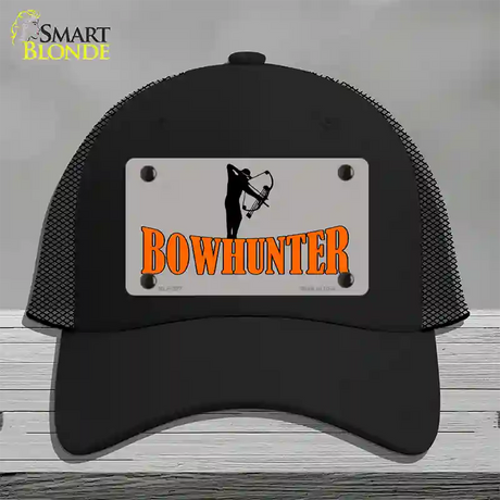 Bow Hunter Novelty License Plate Hat Mesh / Black