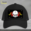 Skull Flame Novelty License Plate Hat Mesh / Black