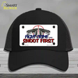 Fight Crime Shoot First Novelty License Plate Hat Mesh / Black