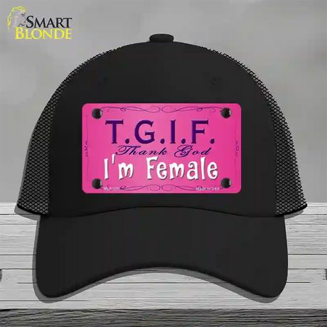 TGIF Novelty License Plate Hat Mesh / Black