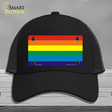 Rainbow Flag Novelty License Plate Hat Mesh / Black