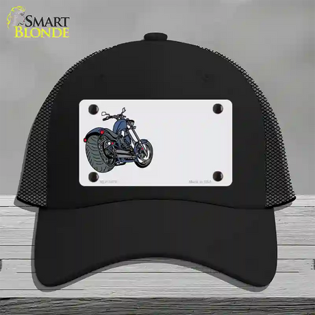 Motorcycle Offset Novelty License Plate Hat Mesh / Black