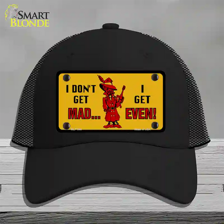 Dont Get Mad Novelty License Plate Hat Mesh / Black