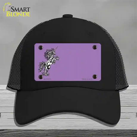 Unicorn Offset Novelty License Plate Hat Mesh / Black