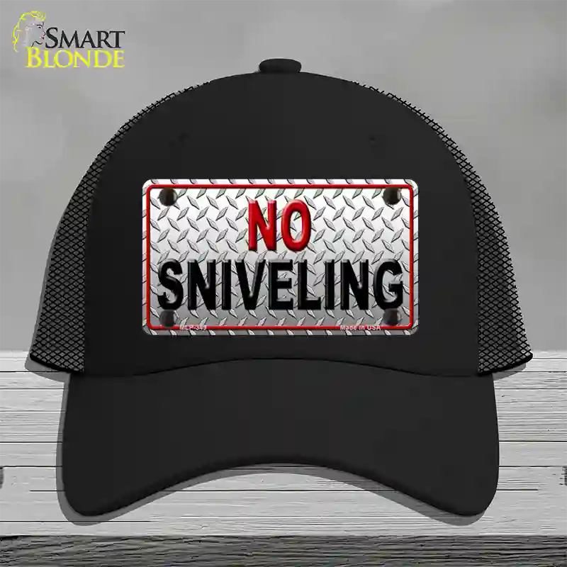 No Sniveling Novelty License Plate Hat Mesh / Black